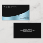 Blue Steel Metal Professional Black Elegant Visitekaartje (Voorkant / Achterkant)