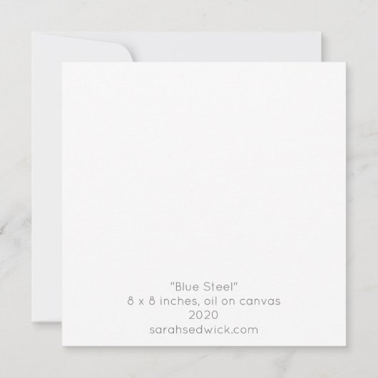 "Blue Steel" Platte blanco kerstkaart Kaart (Achterkant)