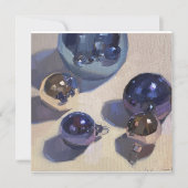 "Blue Steel" Platte blanco kerstkaart Kaart (Voorkant)