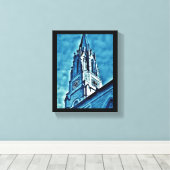Blue Steeple Canvas Afdruk (Insitu (Houten vloer))