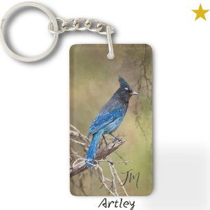 Blue Stellar's Jay Bird Schilderen Custom Initiale Sleutelhanger