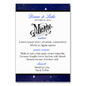 Blue Sterrennacht City Skyline Menu+Tafel Kaart (Achterkant)