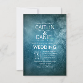 Blue Sterrennacht Formal Wedding Invitation Kaart