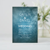 Blue Sterrennacht Formal Wedding Invitation Kaart (Staand voorkant)