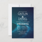 Blue Sterrennacht Formal Wedding Invitation Kaart (Voorkant)