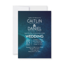 Blue Sterrennacht Formal Wedding Invitation