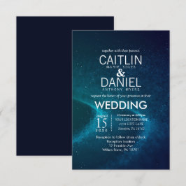 Blue Sterrennacht Formal Wedding Invitation Kaart