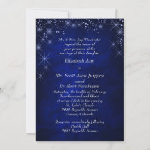 Blue Sterrennacht Formal Wedding Invitation