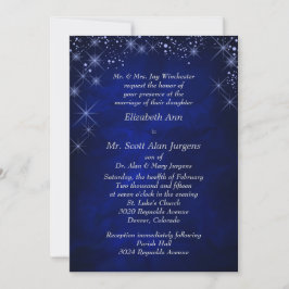 Blue Sterrennacht Formal Wedding Invitation Kaart