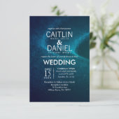Blue Sterrennacht Formal Wedding Invitation Kaart (Staand voorkant)