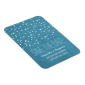 Blue Sterrennacht Save the Date Premium Magnet Magneet (Rechterzijde)