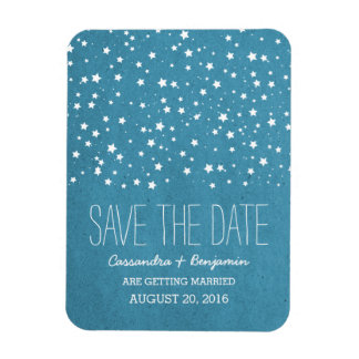 Blue Sterrennacht Save the Date Premium Magnet Magneet