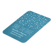 Blue Sterrennacht Save the Date Premium Magnet Magneet (Linkerzijde)