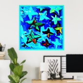 Blue Sterrennacht Sky. Bestel nu Poster (Thuiskantoor)
