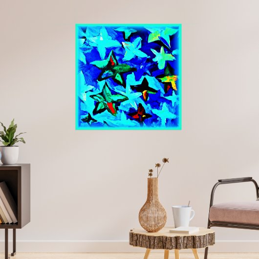 Blue Sterrennacht Sky. Bestel nu Poster (Woonkamer 3)