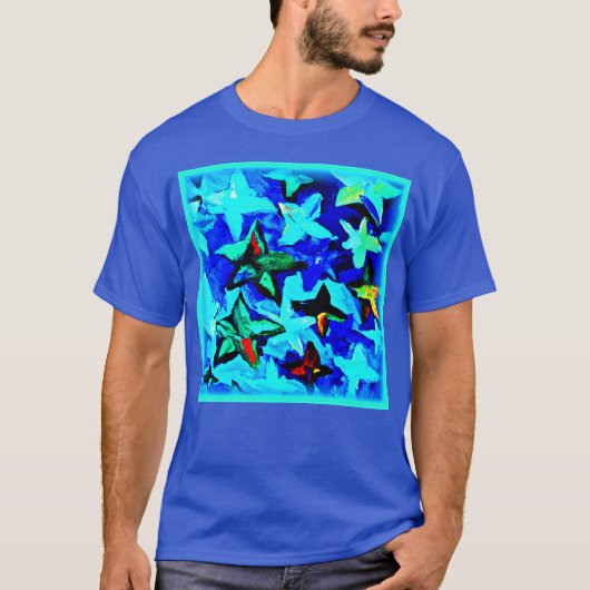 Blue Sterrennacht Sky. Bestel nu T-shirt (Voorkant)