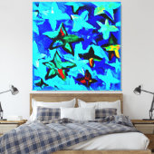 Blue Sterrennacht Sky. Nu kopen-Poster Canvas Afdruk (Insitu (Slaapkamer))