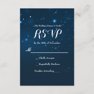 Blue Sterrennacht Sky Wedding RSVP-reactiekaart RSVP Kaartje