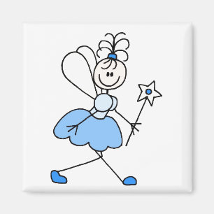 Blue Stick Figuur Angel Magnet