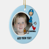 Blue Stick Figuur Football Player Keepomwille Keramisch Ornament (Rechts)