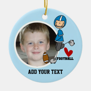 Blue Stick Figuur Football Player Keepomwille Keramisch Ornament