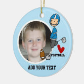 Blue Stick Figuur Football Player Keepomwille Keramisch Ornament (Links)