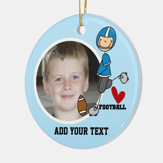 Blue Stick Figuur Football Player Keepomwille Keramisch Ornament (Links)