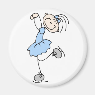 Blue Stick Figuur Girl Skater Magnet