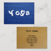 Blue Sticky Yoga Mat & Wood Floor Visitekaartje (Voorkant / Achterkant)