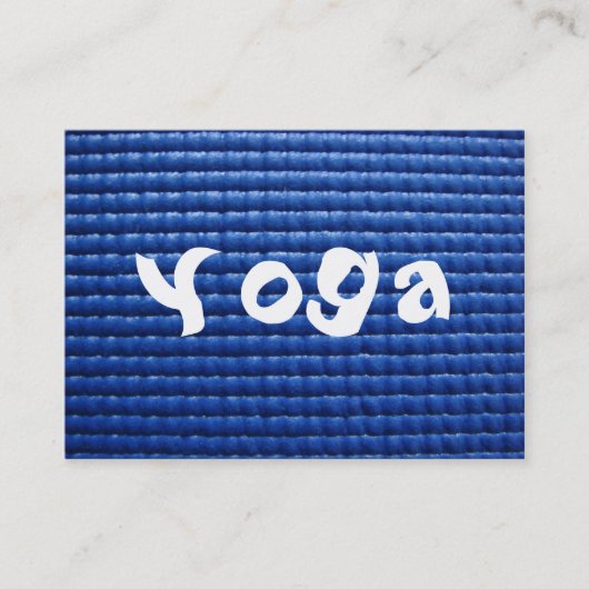 Blue Sticky Yoga Mat & Wood Floor Visitekaartje (Voorkant)