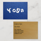 Blue Sticky Yoga Mat & Wood Floor Visitekaartje (Voorkant / Achterkant)