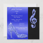 Blue Stiletto & Treble Clef 40e Verjaardag Kaart (Achterkant)