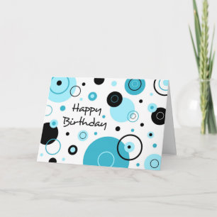 Blue Stippen Birthday Card Kaart