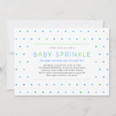 Blue Stippen Boy Modern Clean Baby Sprinkle nodigt Kaart (Voorkant)