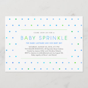 Blue Stippen Boy Modern Clean Baby Sprinkle nodigt Kaart