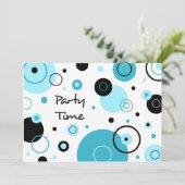 Blue Stippen Graduation Party Invitation Card Kaart (Staand voorkant)