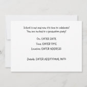 Blue Stippen Graduation Party Invitation Card Kaart (Achterkant)