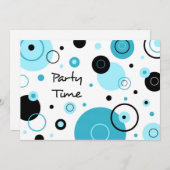 Blue Stippen Graduation Party Invitation Card Kaart (Voorkant / Achterkant)