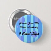 Blue Stippen Hearing Loss Button (Voorkant /achterkant)