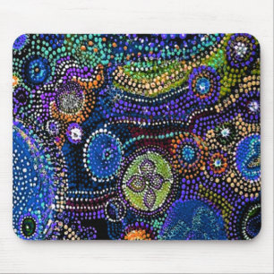 Blue Stippen Pattern Swirls Muismat