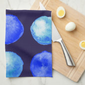 Blue Stippen Trendy Waterverf Cerulean Indigo Theedoek (Quarter Fold)