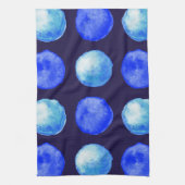 Blue Stippen Trendy Waterverf Cerulean Indigo Theedoek (Verticaal)