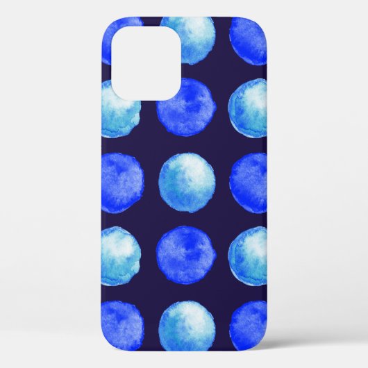 Blue Stippen Waterverf Pattern Indigo Cerulean Case-Mate iPhone Case (Achterkant)