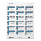 Blue Stitched Damask persoonlijke Adresetiketten Etiket (Full Sheet)