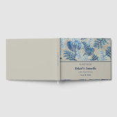 Blue Stitched Floral Gastenboek (Volledig)
