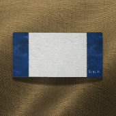 Blue Stitched Leather-Look & Desk Blotter Mat