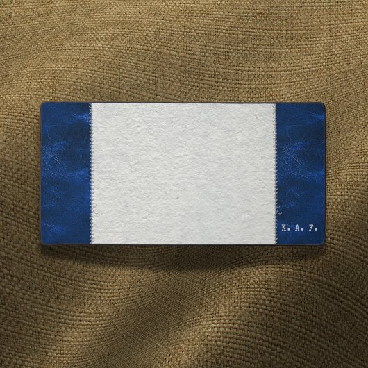 Blue Stitched Leather-Look & Desk Blotter Mat