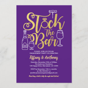 Blue Stock de bar uitnodiging verlovingsfeest