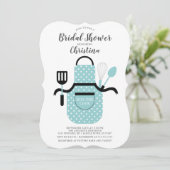 Blue Stock de Kitchen Bridal Shower Invitation Kaart (Staand voorkant)