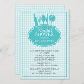 Blue Stock de Kitchen Bridal Shower Invitation Kaart (Voorkant / Achterkant)